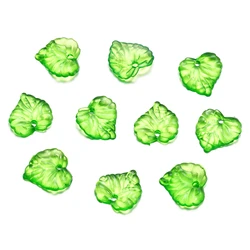 Set of Green Acrylic Leaf Charms for Jewelry Making and Crafts (20pcs Style 03)