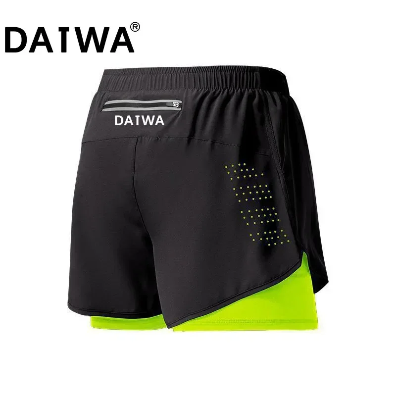 Datwa Summer Quick-drying Fishing Shorts Solid Color Casual Sports Beach Running Shorts Straight Elastic Waist Fishing
