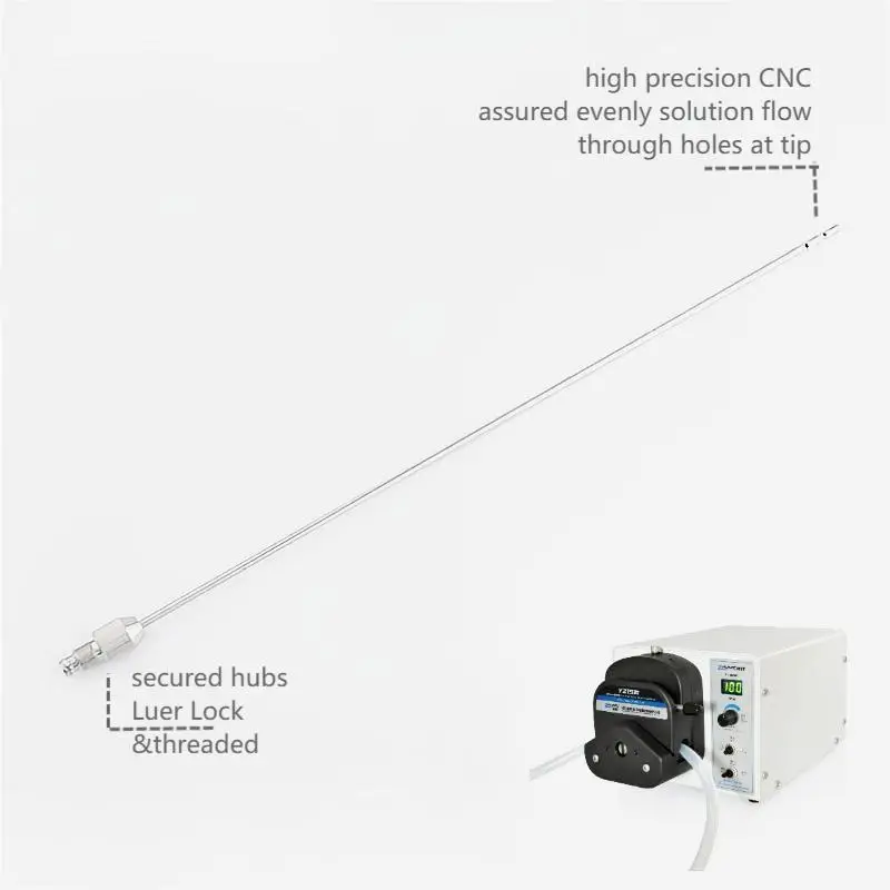 Medical Cannula Reusable Tumescent Infiltration Irrigation with Luer Lock Connector 12 Spiral Hole Tips