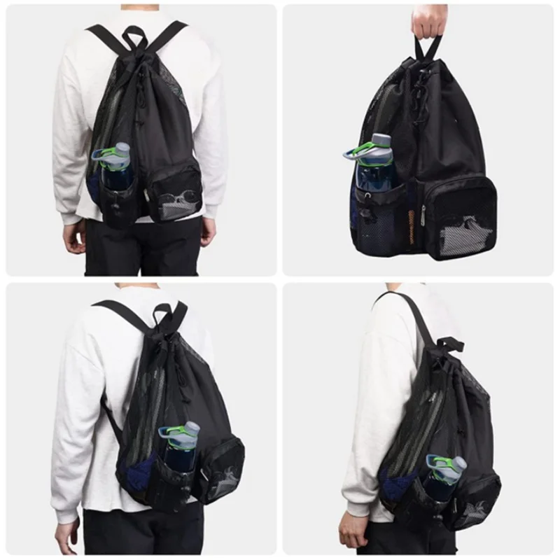 Swim Bag Mesh Drawstring Backpack For Swimming, Gym, Pool, Workout Gear & Sports