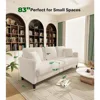 83" Sofas for Living Room, Comfy Love Seat Couches, Teddy Fleece Loveseat All-Wood Sofa, 2 Pillow Included, Children's Sofas 3