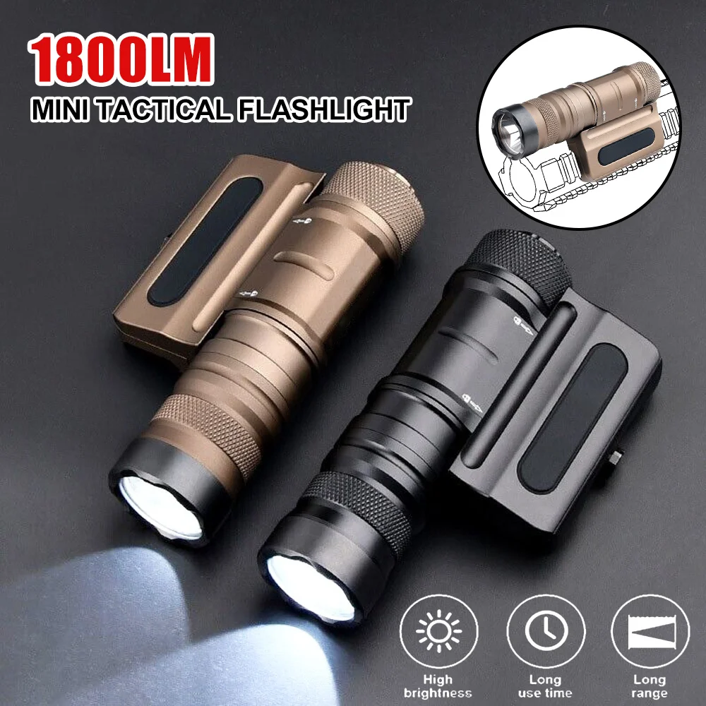 

OWL-HI Tactical 1800 Lumens Hunting Flashlight High Brightness Optimized Weapon Gun Light 3 Modes White Scout Lamp For 20mm Rail