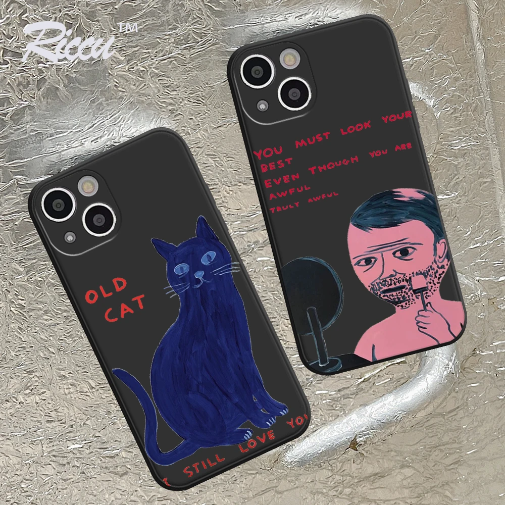 Per Iphone 14 David Shrigley Visual Arts Custodia Morbida Per Iphone 14 11 12Pro 8 7 Plus X 13Pro Max Xr Xs Cover