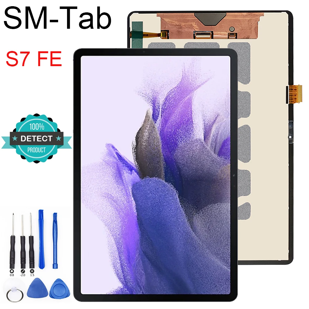 Tela de Toque Lcd com Digitalizador para Samsung Galaxy Tab s7 fe Sm-t730 Sm-t733 Sm-t735 Sm-t735n T737 Novo