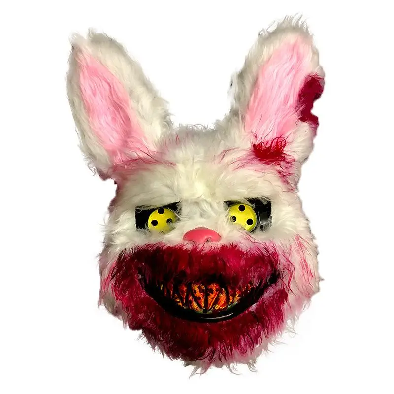 

Bloody Plush Bunny Mask Halloween Carnival Party Realistic Bloody Bear Headgear Ghost House Performance Prop Horror Rabbit Masks