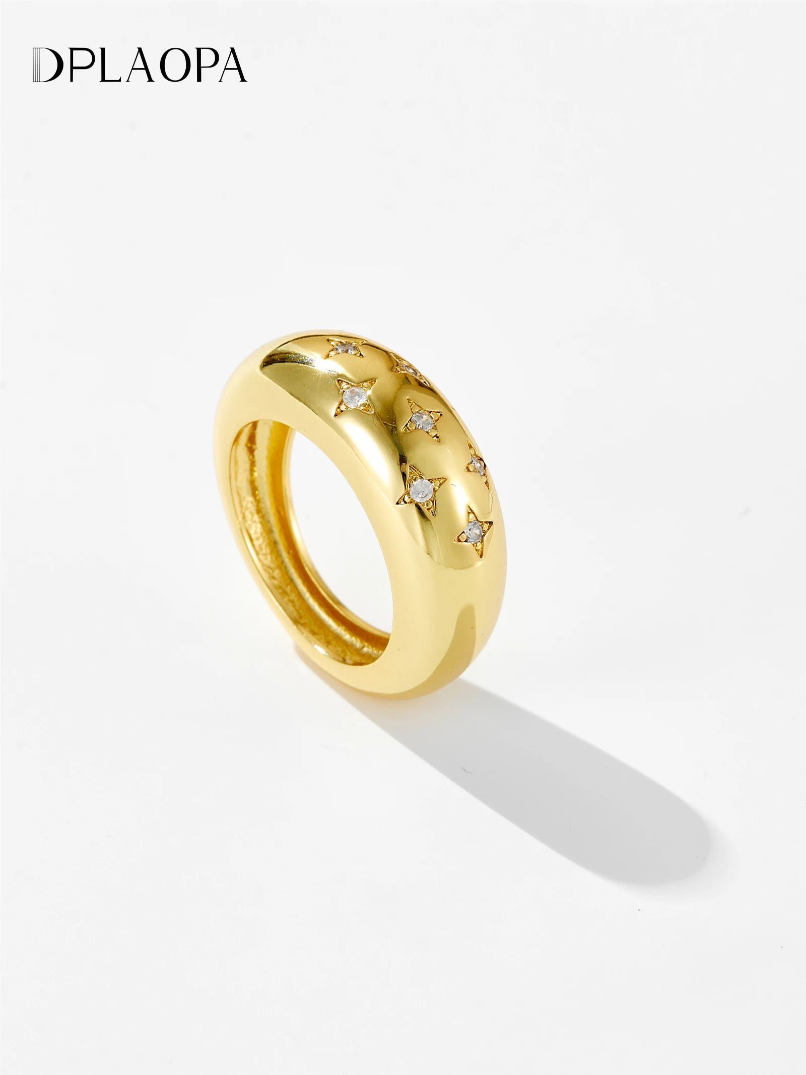Silver Rings Silver Ring Gold Plated Rings Wedding Rings Gold Plated Silver Ring Gold Rings 925 Sterling Silver Gold LA Dome CZ Zircon Star Ring