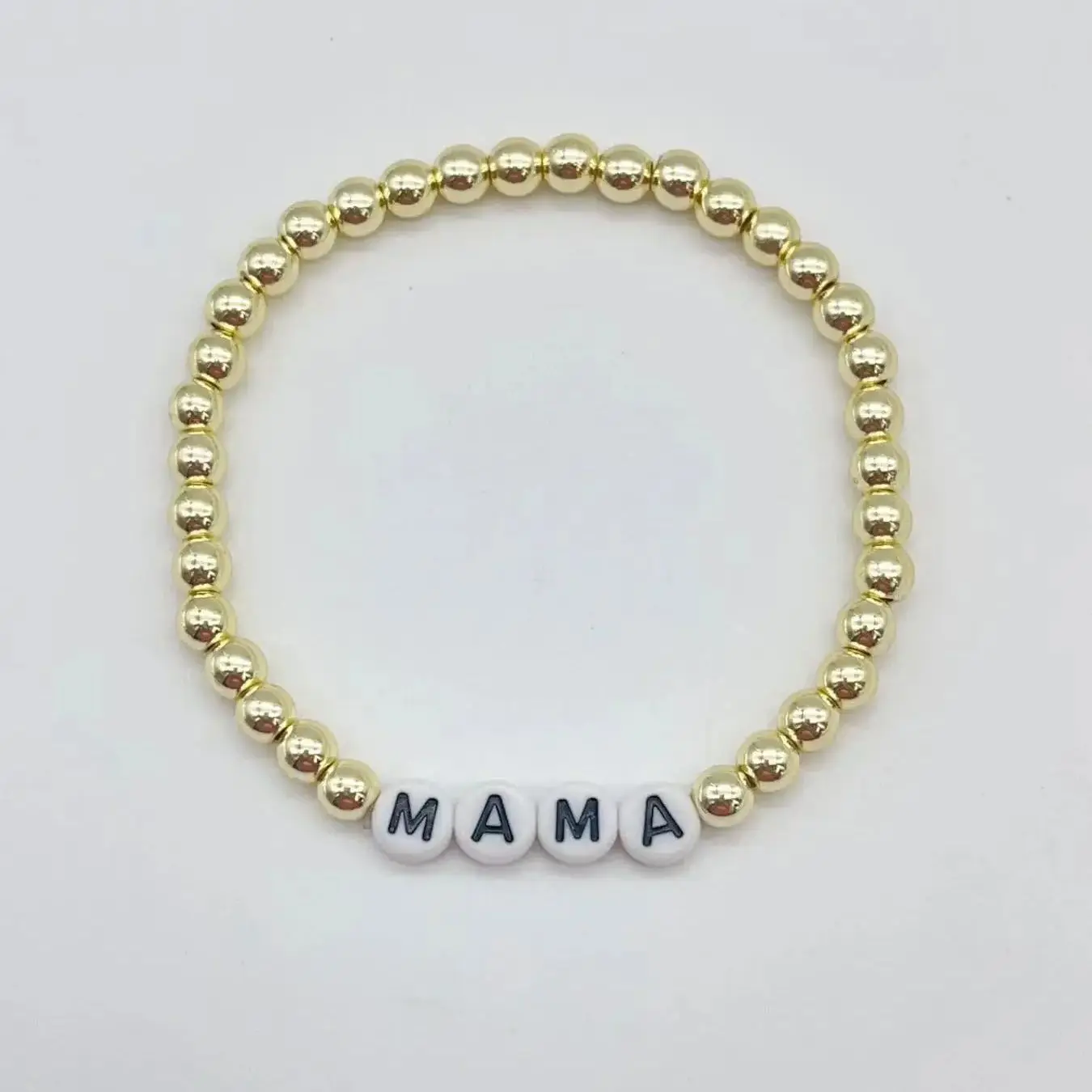 

1 шт. простой позолоченный браслет в богемном стиле не выцветает на День Матери 6 мм Подарочный браслет из бисера