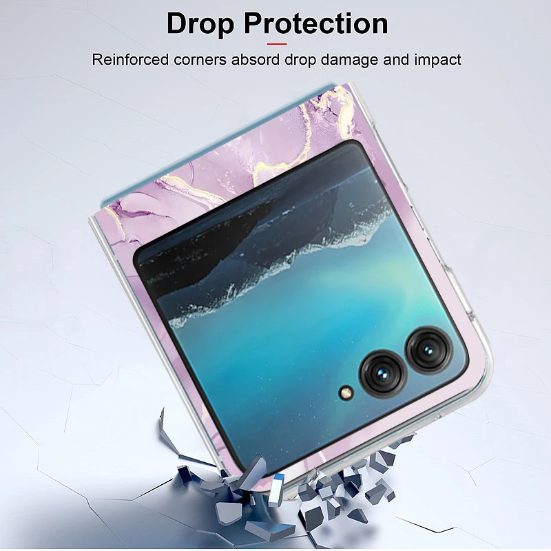 Marble Pattern Clear Shockproof Bumper Transparent Hard PC Phone Case
