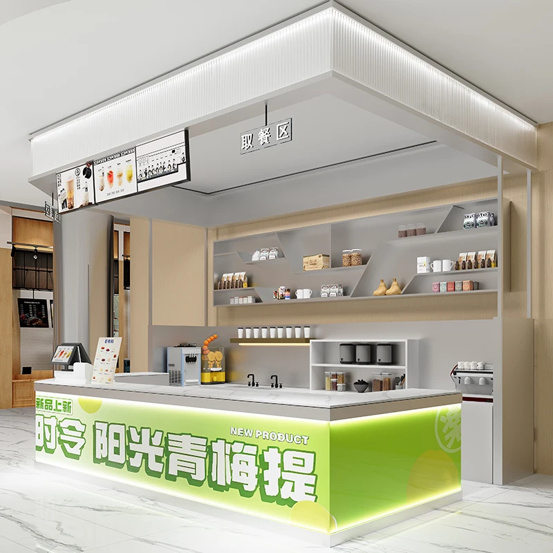Cashier Counter Milk Tea Shop Bar Counter Coffee Shop Bar Cashier Beverage Reception Desk