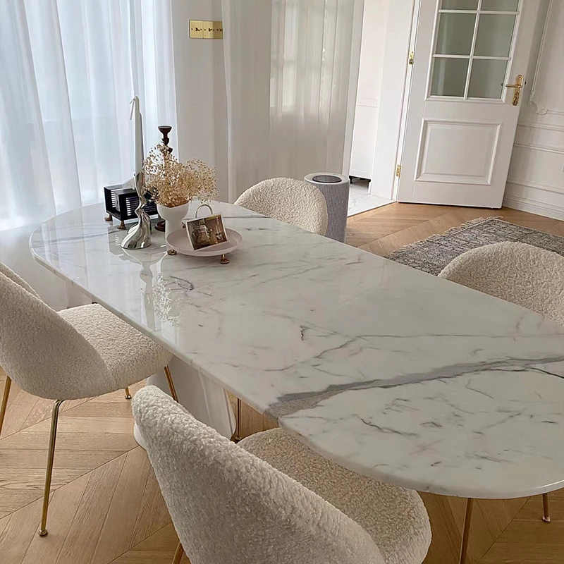 Tavolo Da Pranzo E Sedia Ovale In Marmo Francese Bulgari Santo Graal Rock Plate