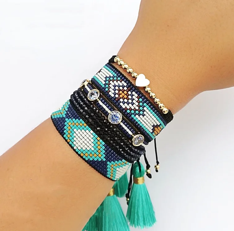 

Handmade woven heart star Bracelet set Mexican Jewellery For Women Gift