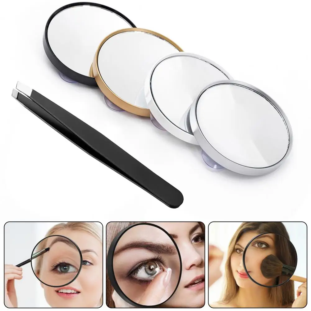 Makeup Mirror Magnifying Mirror Hand Holding Mirror Portable 30X Magnifying Cosmetic Mirror Suction Cup Tweezers Included for Travel