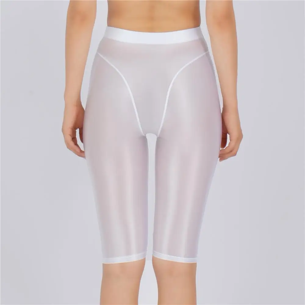 Sexy Women Thin Sheer See Through High Waist Shorts Pants Candy Color Elastic Shaper Hot Short Soft Casual Yoga Short Pant