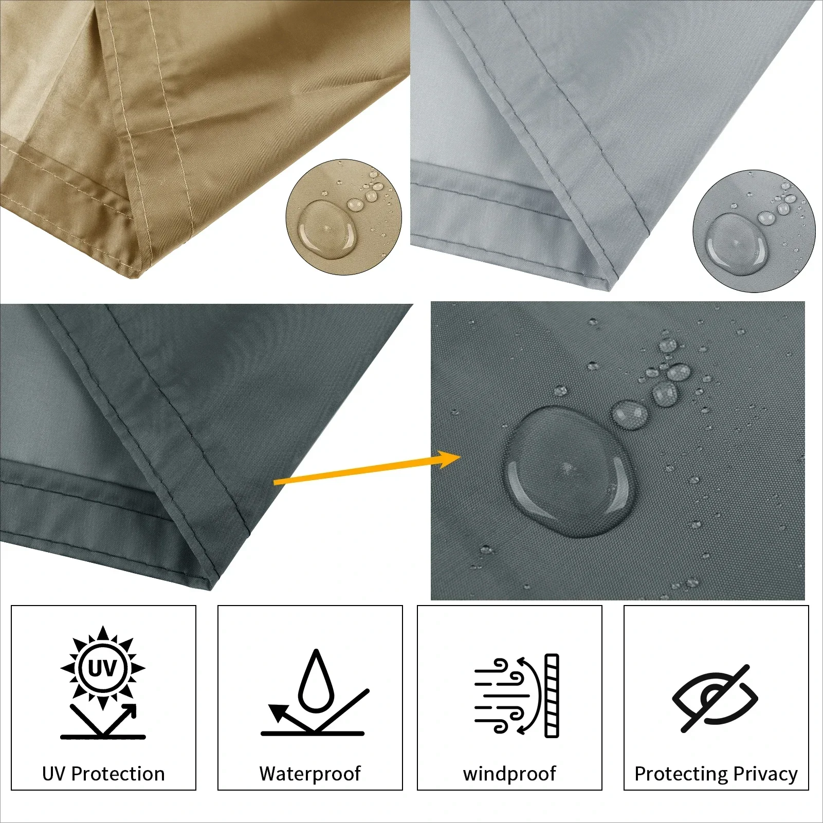 Enhanced Privacy Sun Shade with UV Protection and Grommets