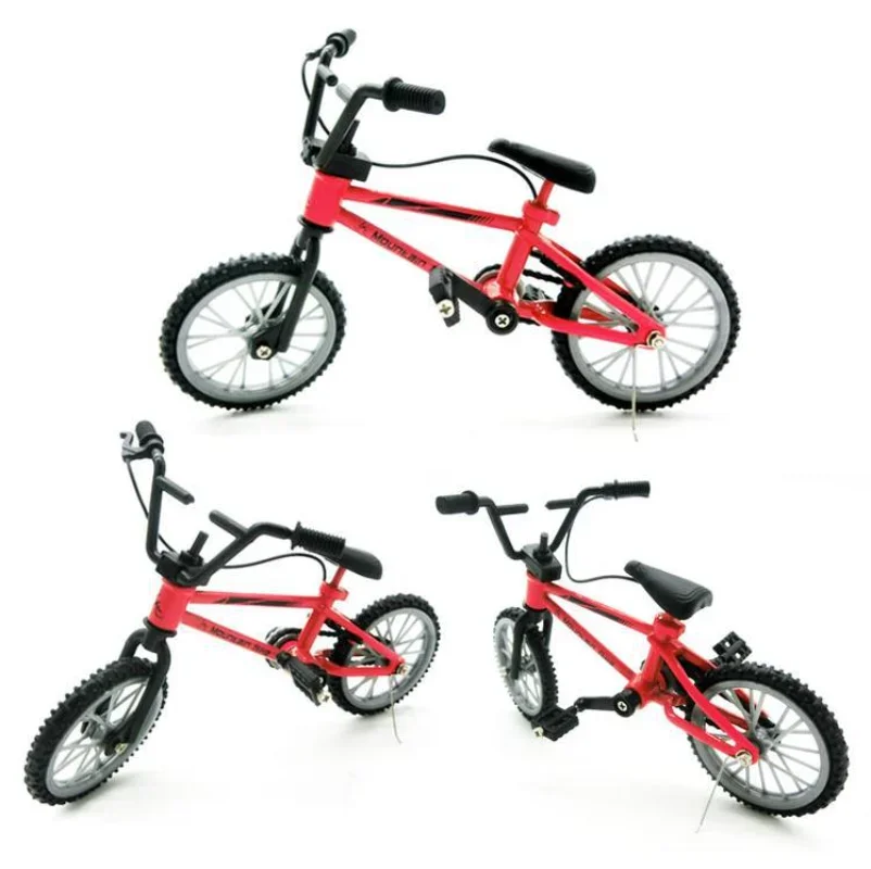 18:1 Retro Alloy Mini Finger BMX Bicycle Assembly Bike Model Toys Gadgets Gift Toys Model Mini Portable Bike For Kid