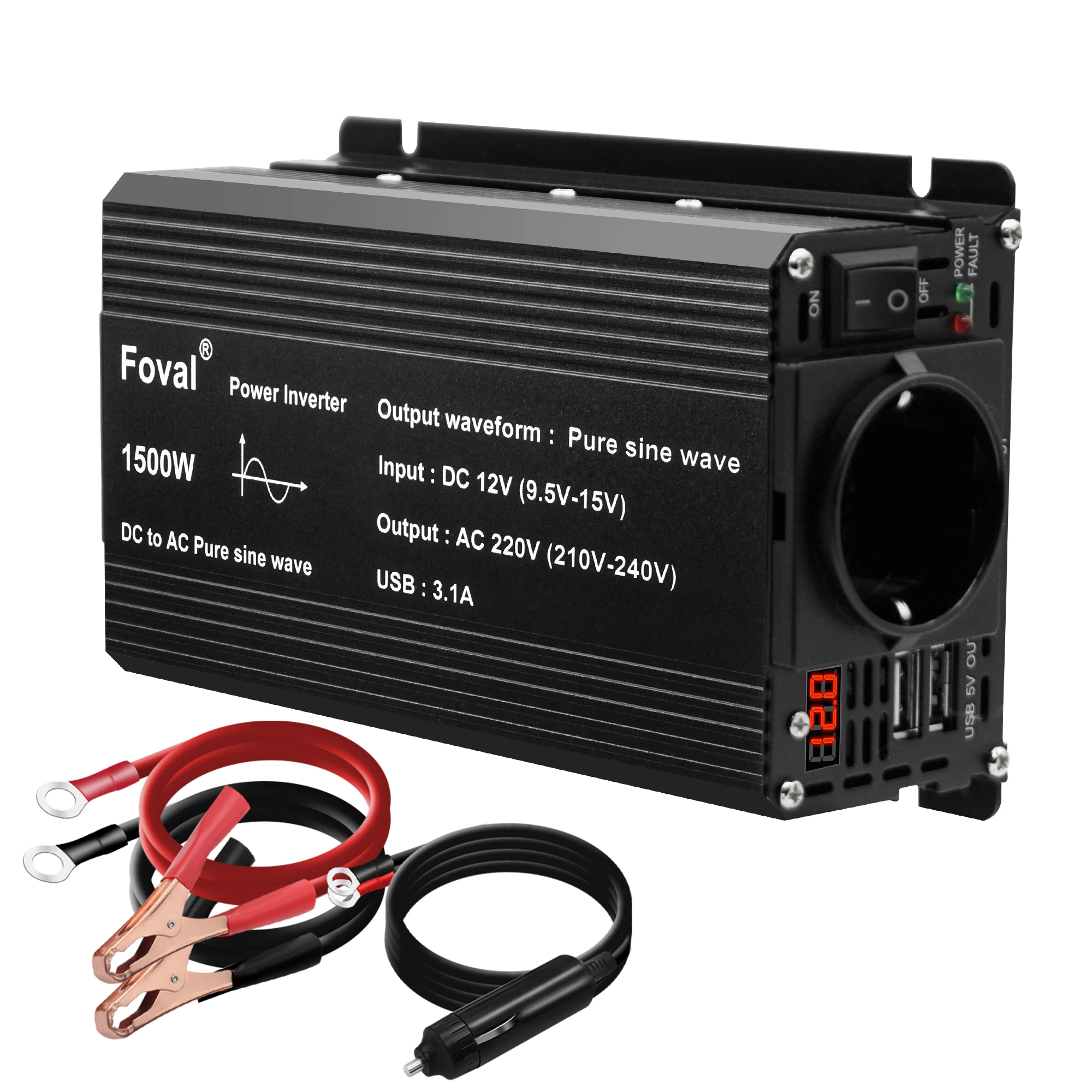 Voltage Converter DC/AC (12V-230V / 1500W), Electronic accessories  wholesaler with top brands