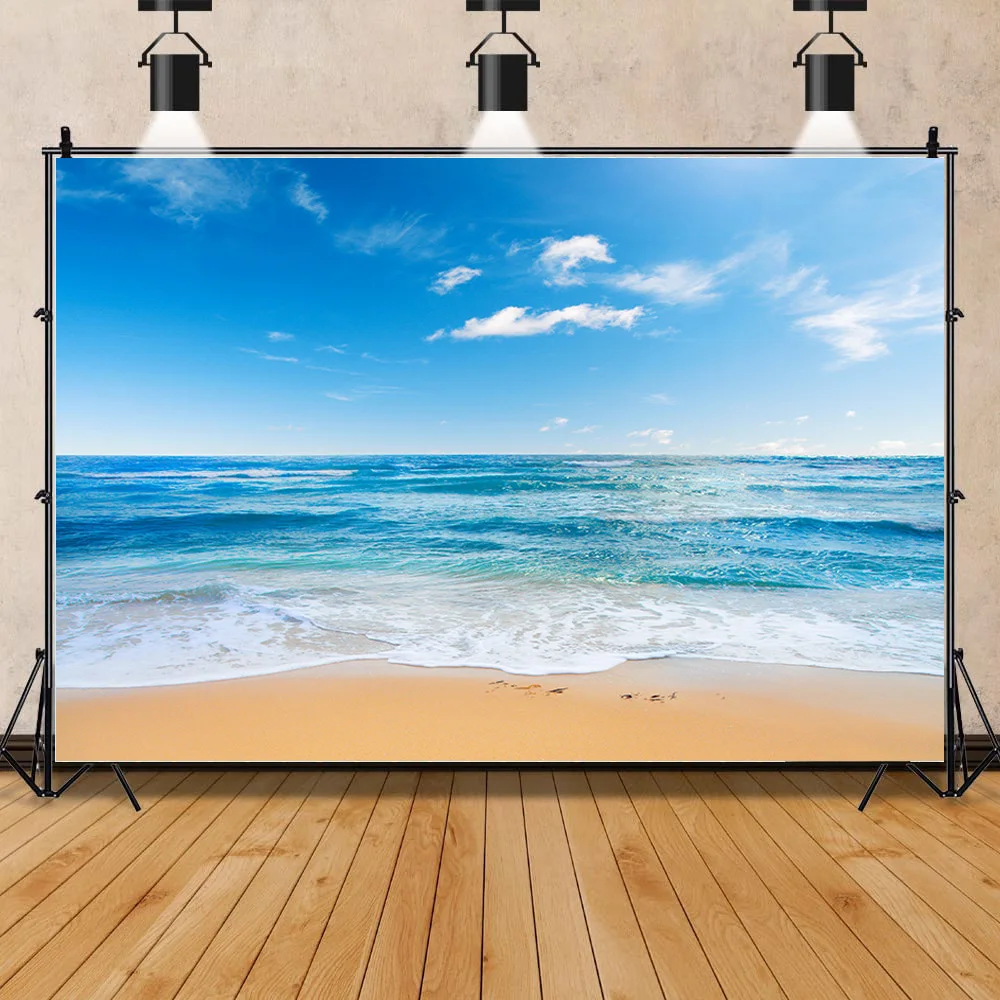 

SHUOZHIKE Sandy Beach Holiday Summer Photography Backdrop Prop Coconut Tree Landscape Window Photo Studio Background JK-12