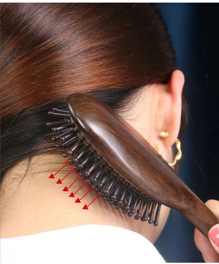 Escova de Cabelo de Madeira Almofada de ar Profesional para Mulher Acessórios de Cabelo Couro Cabeludo Massagem Pente Anti-estático Estilo Secagem Detangle 12 Computers & Electronics
