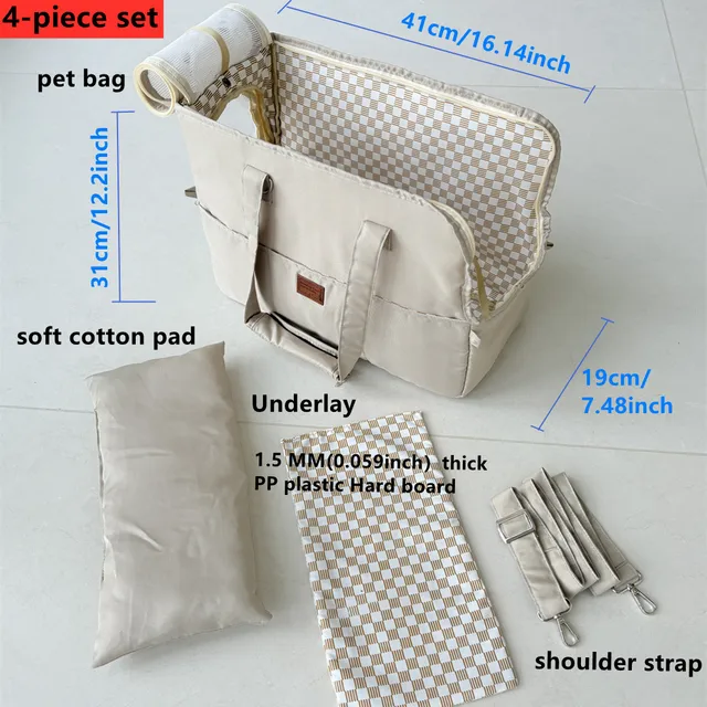 Pet Crossbody Shoulder Bag Canvas Cat Dog Carrier Backpack Travel Tote Shoulder Bags Mesh Sling Carry Pack Pet Carrying Supplies 4