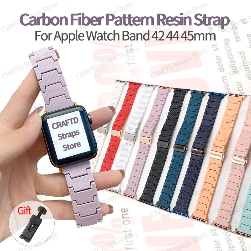 

Candy Color Resin Strap for Apple Watch Band 44 40 42 38 Women Bracelet for Apple Watch Accessories Series 6 5 4 3 Se 7 41 45mm