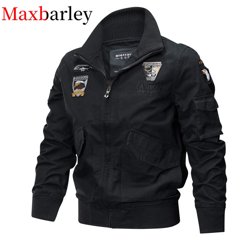 Tactics Jacket Uomo Autunno Primavera Bomber Cappotto In Cotone Plus Size Ricamo Aereo Pilot Cargo Giacche Uomo Jaqueta Masculina