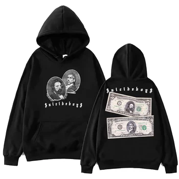 $ Uicideboy $ 뉴 월드 우울증 2024 후디, 하라주쿠 힙합 풀오버 상의, 맨투맨 팬 선물