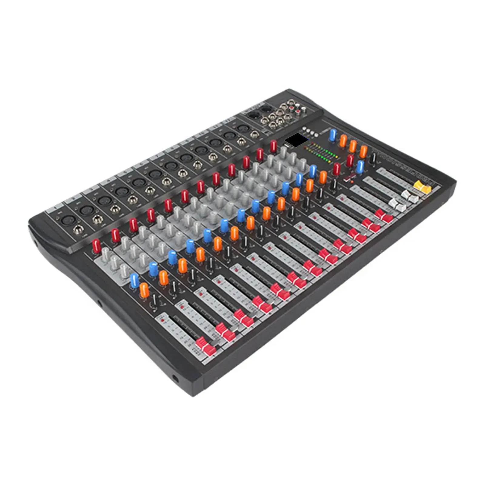 12 Channel Studio Audio Mixer Support 6.35mm V5.0 LCD Screen TRS Input DJ Sound Controller for Recording DJ Stage Karaoke Music