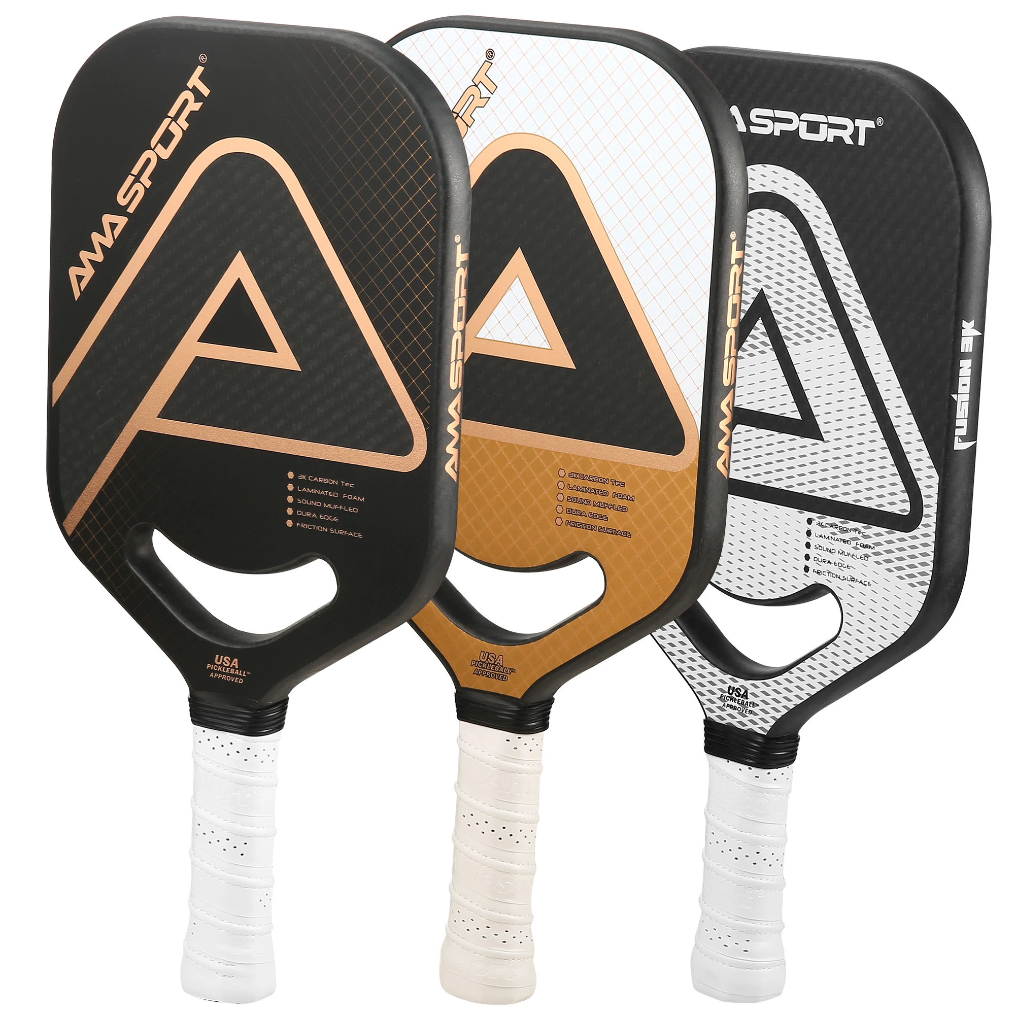 Amoswiz Pickleball Paddel Set - 2 Fiberglas-Schläger Mit Carbon-Oberfläche