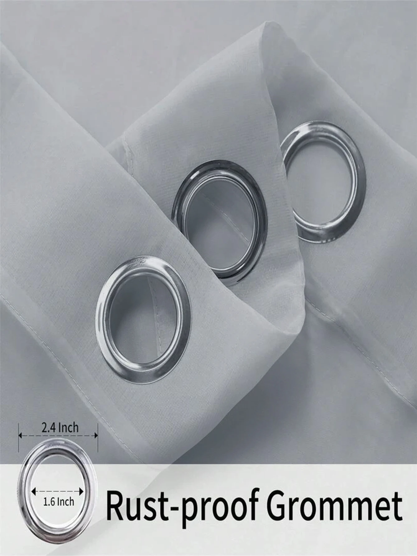 Waterproof Sheer Curtains - Translucent Black White Gray Outdoor Curtains