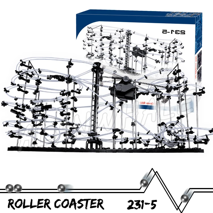 

3200cm Rail Level 5 Marble Run Maze Roller Coaster Electric Elevator Model Building Boy STEM Learning Set Rolling ball Sculpture