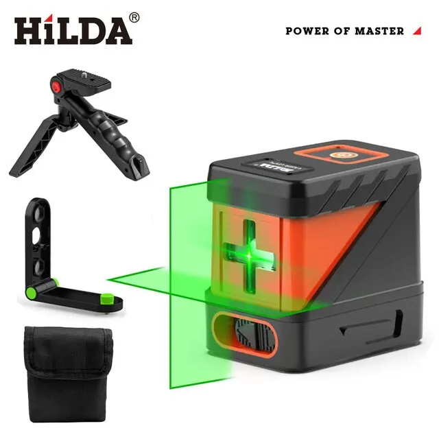 HILDA Self-Leveling Green Beam Laser Level - Compact Horizontal & Vertical Cross Line Tool