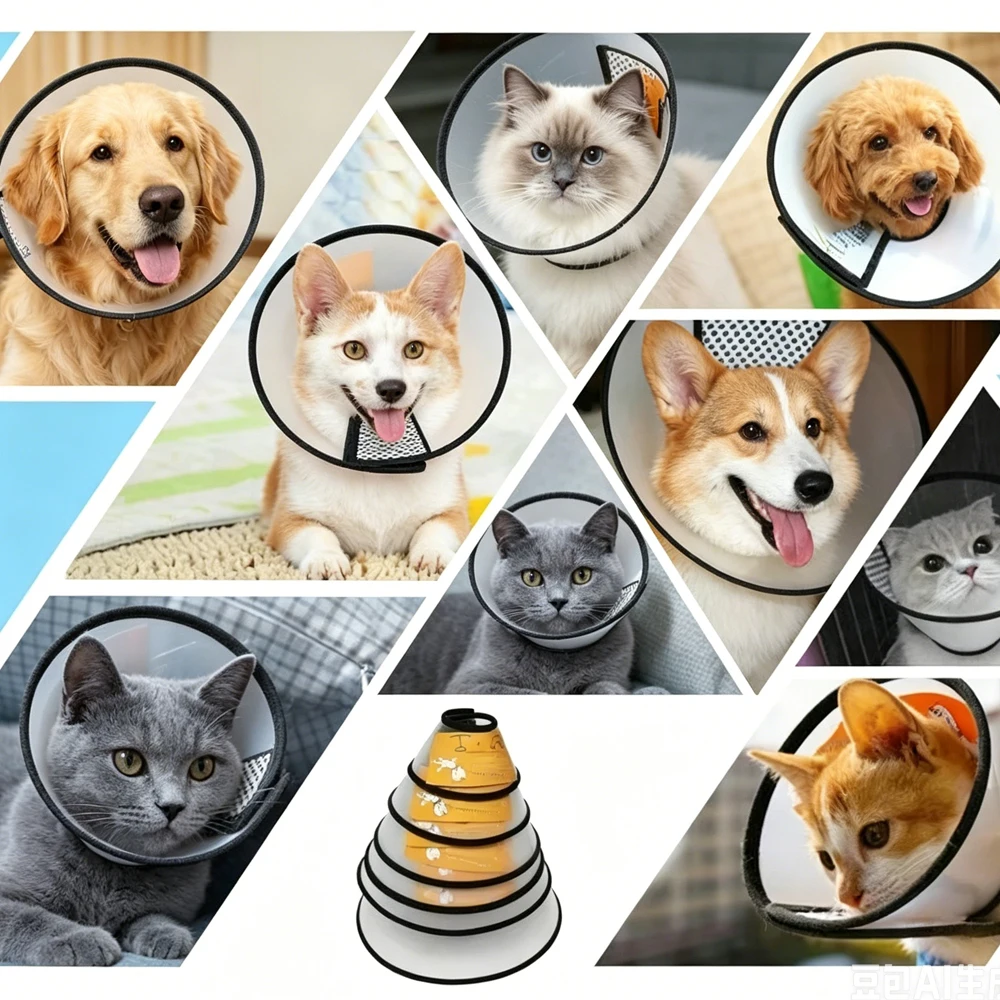 Pet Recovery Collar with Wound Healing Accessories - Anti-Bite Cone