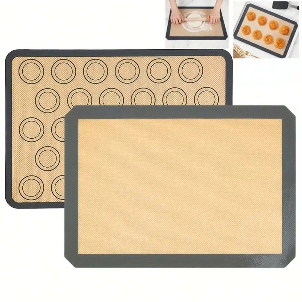 실리콘 베이킹 매트 논스틱 베이킹 시트 트레이, 토스터기 오븐용 팬 라이너, 쿠키 마카롱 빵용 내열성 베이킹 매트 