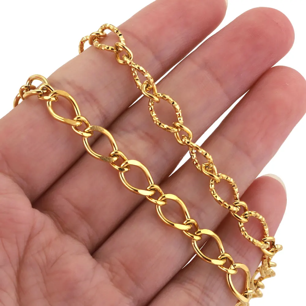 Kein Verblassen 1Meter Edelstahl Twisted Ovale Kabel Kette Kubanischen Ketten Link Schmuck Erkenntnisse DIY Halskette Armband Tasche Liefert – Detail 2