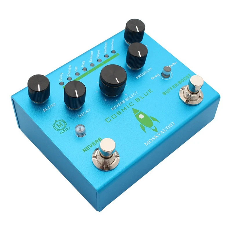 

MOSKYAUDIO COSMIC BLUE Guitar Bass Effects Pedal Reverb 8 Models Function Guitar Bass Effects Processor Parts