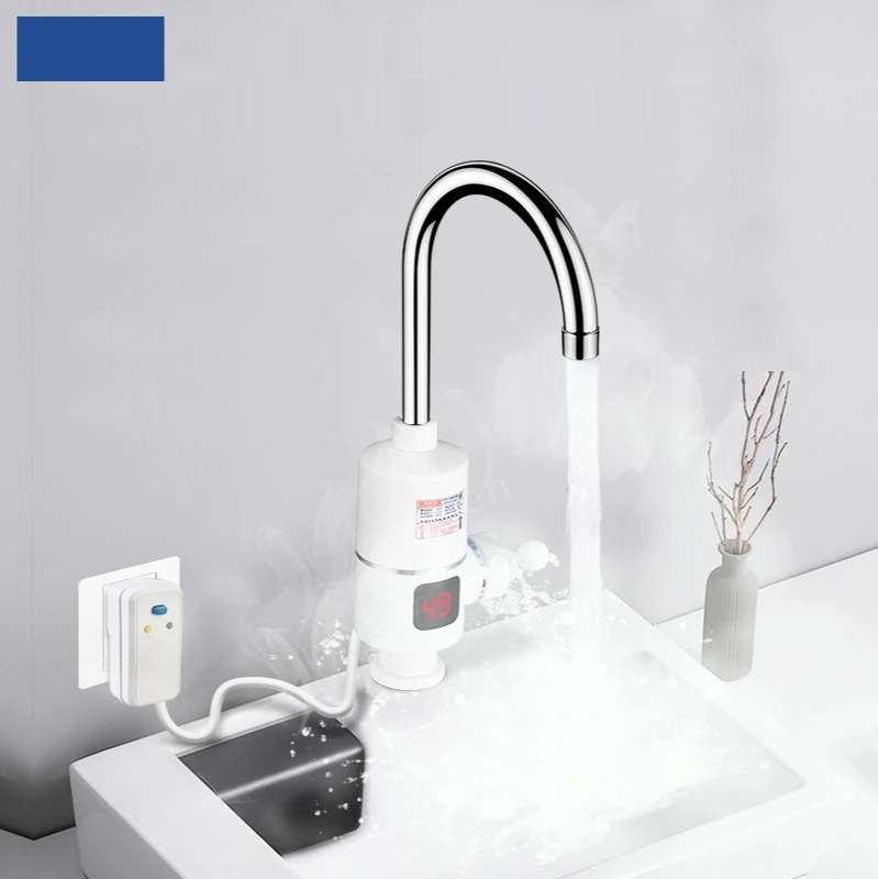Electric Water Heater Tankless Instant Electric Water Heater Temperature Display Water Heating Kitchen Hot 3000W Heater with LED Boiler