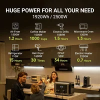Station d'alimentation portable ALLPOWERS R2500, batterie LiFePO4 1920Wh, 2500W, alimentation d'urgence pour la maison, l'extérieur, les voyages en camping-car 3