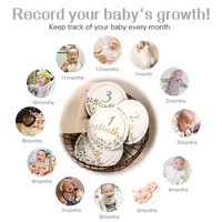 Newborn Photography Paper Leaf Milestone Spanish France English Shooting Props Baby 0 to 12 Months Accessories Baby Gifts Card 6