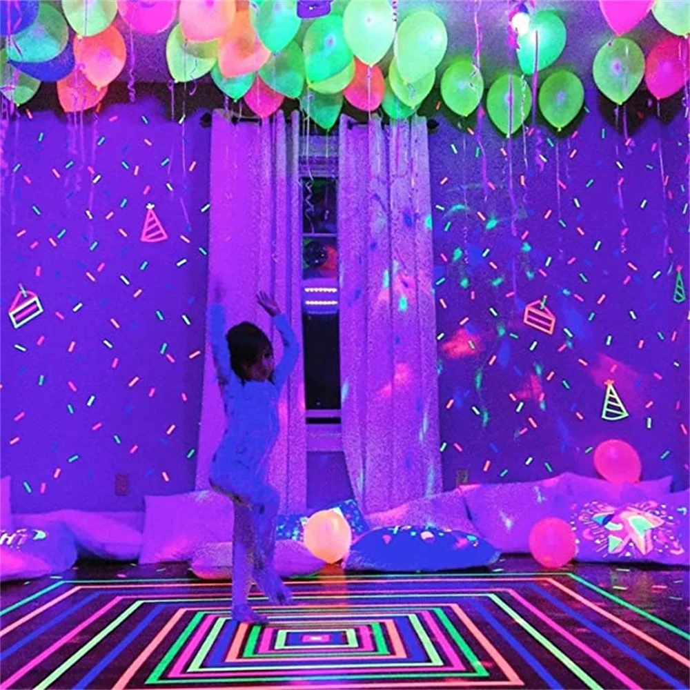 Ballon Fluorescent néon à lumière ultraviolette, 5/10/12 pouces, en Latex,  noir, pour fête Surprise, décoration d'anniversaire et de mariage -  AliExpress