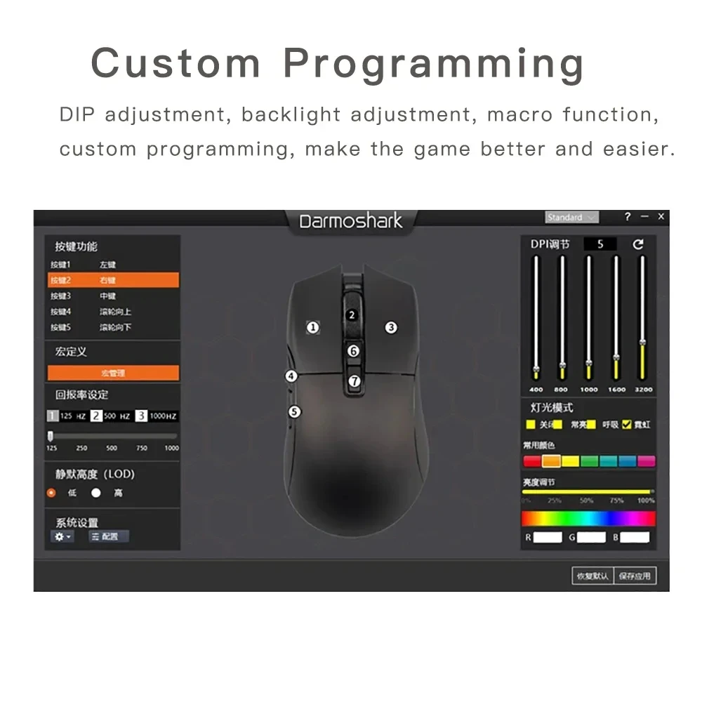 Chosfox-darmoshark n3 Mouse sem Fio Bluetooth Óptico 26000dpi Botões para Computador Laptop pc - Imagem 3