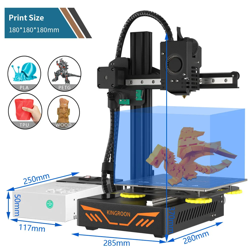 KINGROON KP3S 3D Printer High Precision Printing Upgraded DIY FDM 3d printer Touch Screen KP3S Printing Size 180*180*180mm