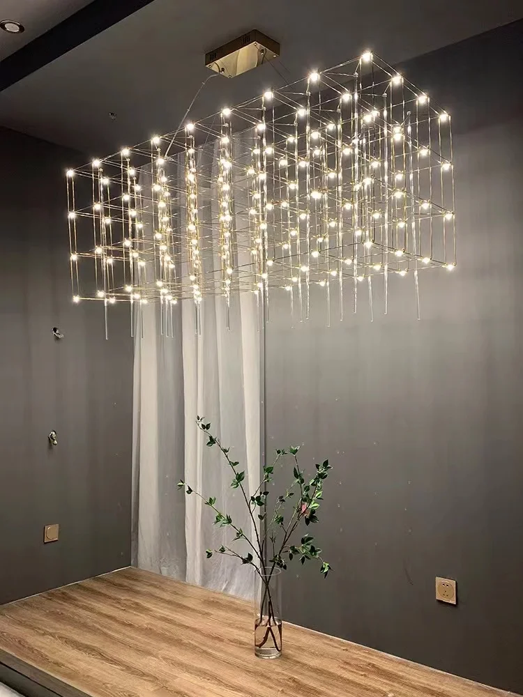 북유럽 식탁 큐브 펜던트 램프, 모던하고 심플하고 창의적인 반딧불, 프론트 데스크, 거실 LED 램프