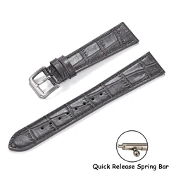 Premium Slub Pattern Leather Watch Strap - Universal Accessory - 21mm (Gray - Silver Buckle)