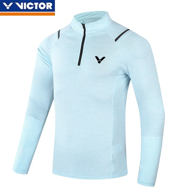 New Men's and Women's Same Semi-zipper Physical Training Top Quick-drying Breathable Sports Long-sleeved Top