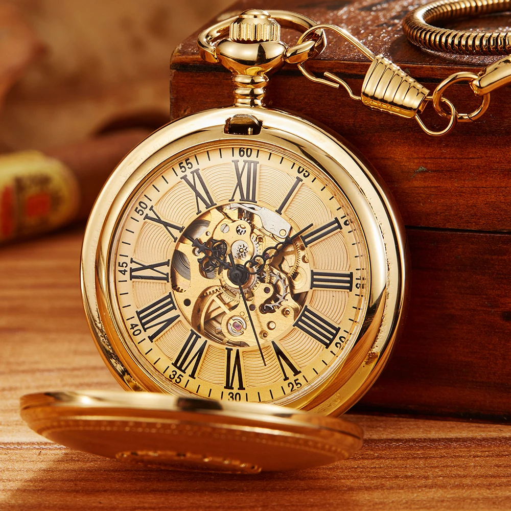 Pendant Mechanical Clock Pocket Watches Women Vintage Steampunk Pocket Watches for Men Necklace Costume Pocket Watch Fob Chain