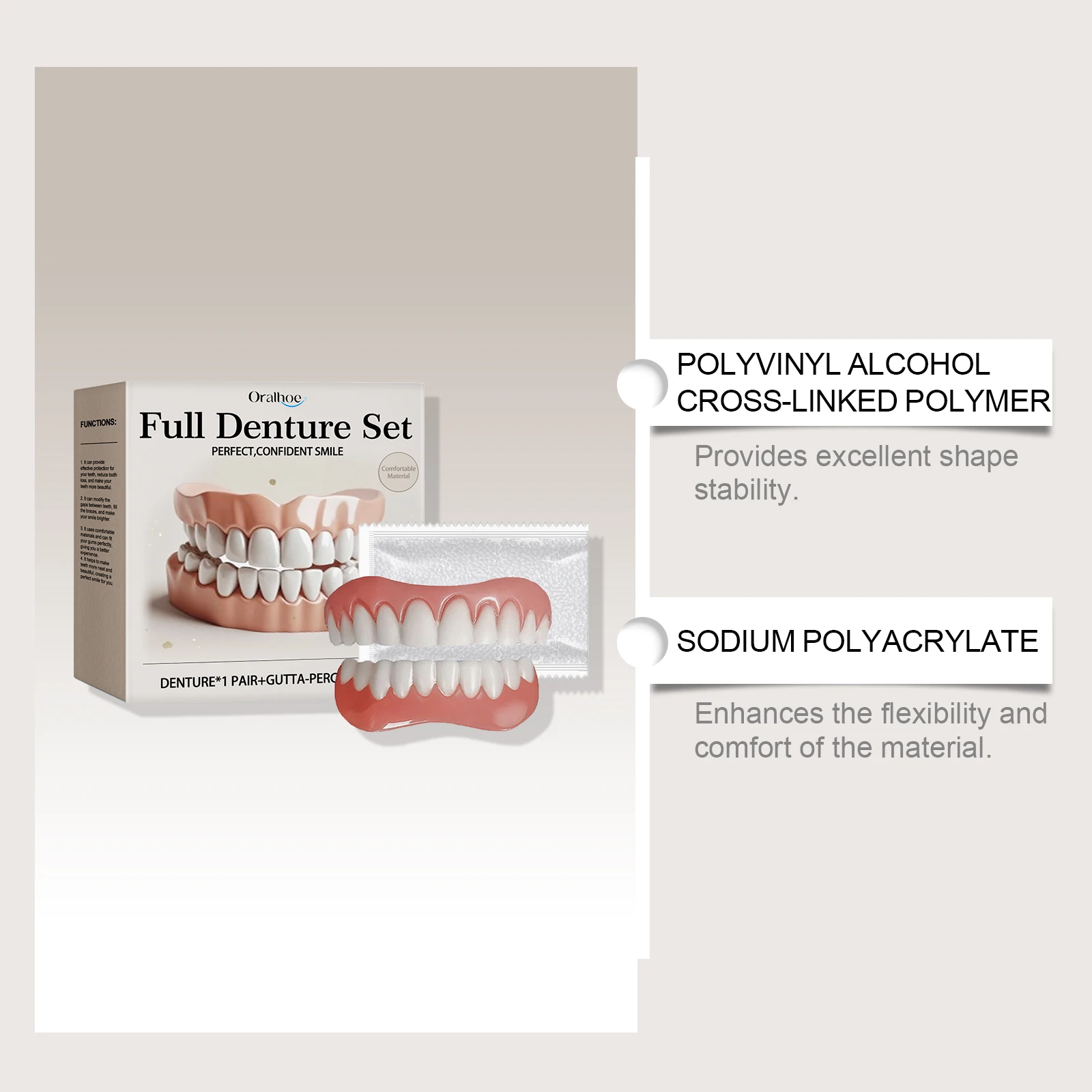 Silicone False Teeth Upper Lower Veneers Dentures Whitening Fake Teeth Confident Smile Comfortable Fit Teeth Orthodontic Tools