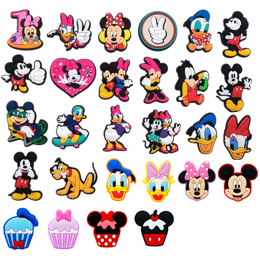 

1pcs Disney Cute Mickey and Minne PVC Croc Shoes Charms Cartoon Sandals Accessories for Crocs Pins DIY Decorate Girl Kids Gifts