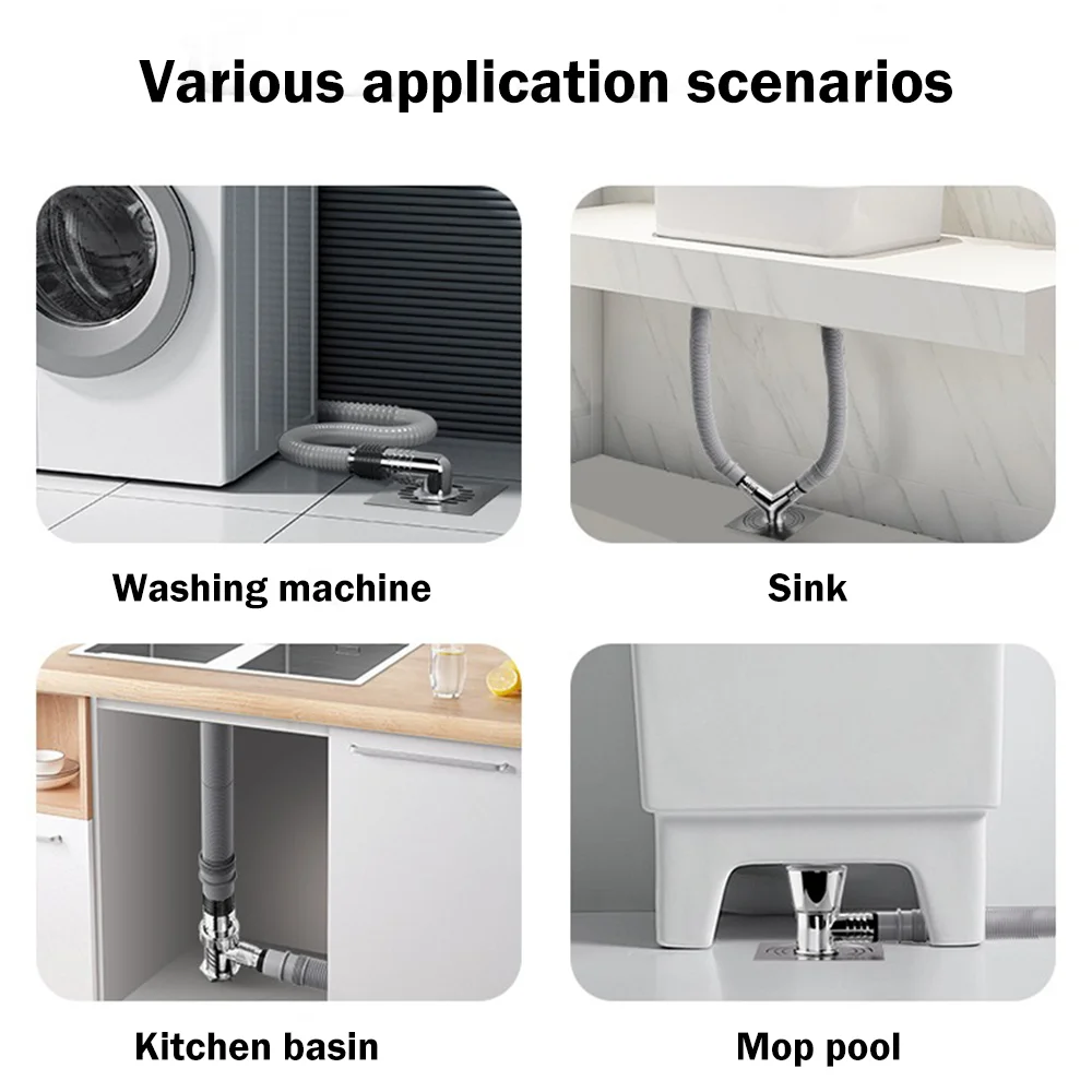 ORIENTAL YUHONG Washing Machine Floor Drain Joint Adapter Anti-overflow Universal Sewer Elbow Pipe Connector Bathroom Accessorie