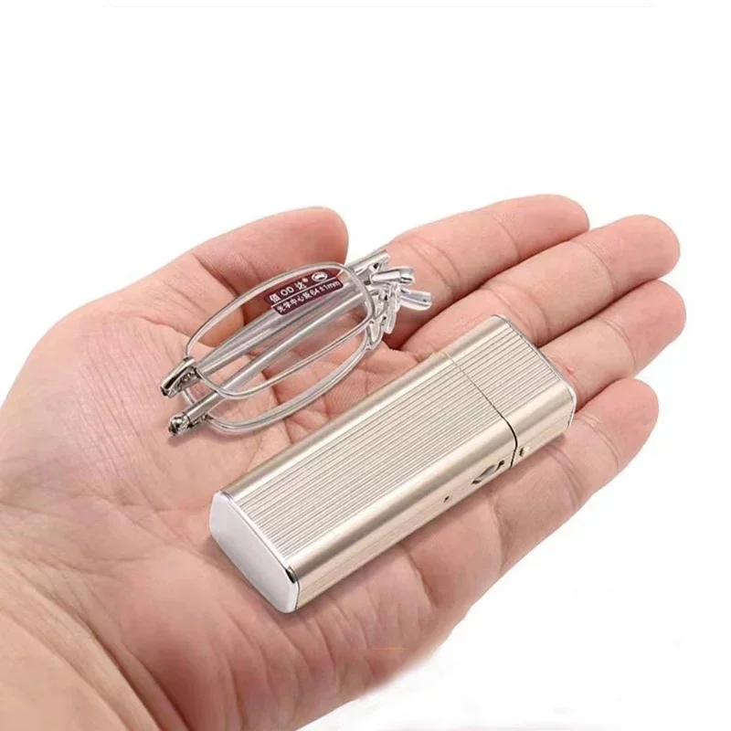 2024 Ultra Light HD Eyeglasses for Elderly Luxury Mini Folding Portable Reading Glasses Anti Blue Light Presbyopia Glasses 2