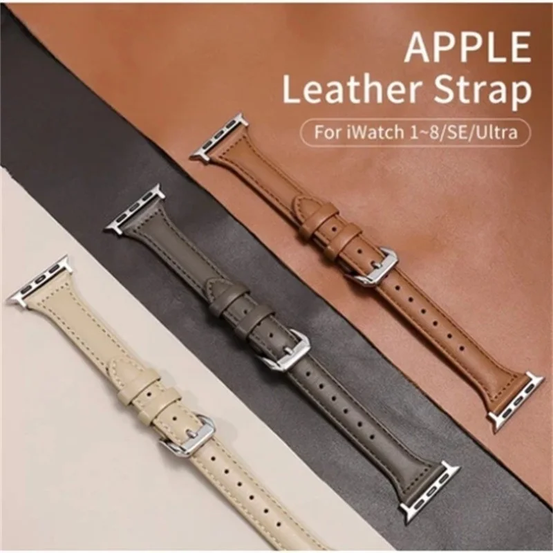 Elegant Leather Slim Watch Strap - Premium Design